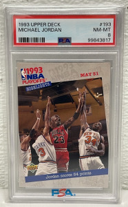 1993 Upper Deck &ldquo;Michael Jordan&rdquo; #193 PSA Graded NM-MT 8 (Carded)