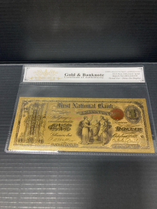 99.9 Pure Gold Flake One Dollar Banknote w/ COA