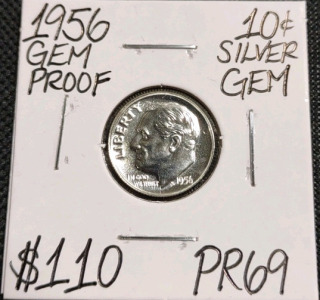 1956 PR69 Gem Proof Silver Roosevelt Dime