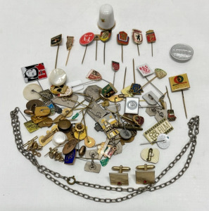 Bunch Of Pins, Cufflinks, And Necklace