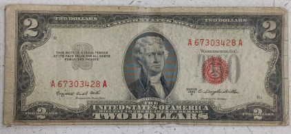 (1) Series 1953-B $2 Red Seal Note