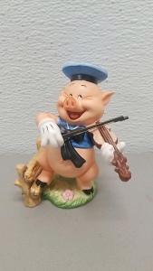 1994 Walt Disney Classics Collection Three Little Pigs &ldquo;Hey Diddle, Diddle, I Play on My Fiddle&rdquo; 5&rdquo; Tall Figurine In Original Box W/ C.O.A.
