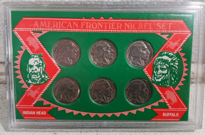 (6) Buffalo Nickels - American Frontier Nickel Set