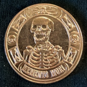 1 Oz. AVDP .999 Copper Anonymous Mint Memento Mori Coin