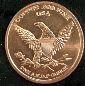 1 AVDP Oz. .999 Copper Iwo Jima Coin