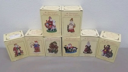 (8) The International Santa Claus Collection Figures- Peru- Ukraine- Luxembourg- Lapland- Germany- Venice- United Kingdom- Russia