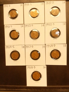 1941-1958 Pennies (10)