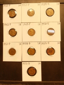 1935-1972 Pennies (10)