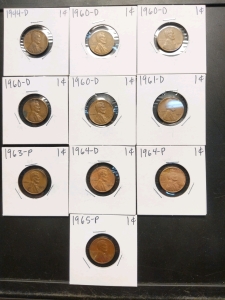 1944-1965 Pennies (10)