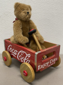 The Boyd&rsquo;s Collection Stuffed Bear And Coca Cola Wooden Wagon