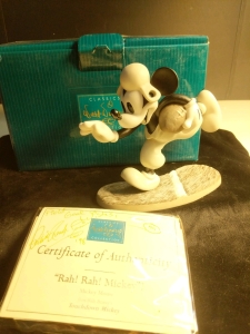 Walt Disney Collectors Society Membership Sculpture 1998 "Rah! Rah! Mickey"! Mickey Mouse 'Touchdown Mickey' Signed Certificate of Authenticity