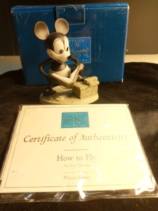 Walt Disney Collectors Society Membership Sculpture 1998 Mickey Mouse "How to Fly" 'Plane Crazy'