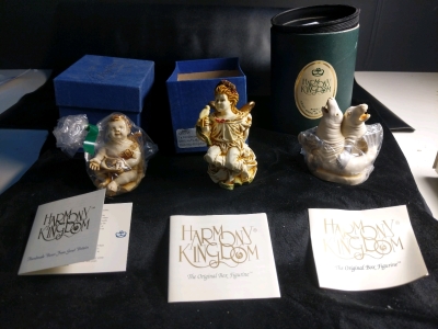 New in Box Set of 3 Harmony Kingdom Boxes "Gentil Homme" "La Gardienne" and "Aria Amorosa"