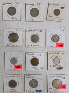 (12) Assorted World Coins - Germany, Australia, Switzerland, Russia, and More