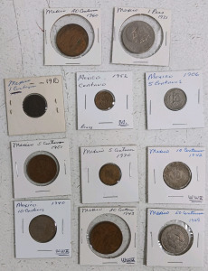 (11) Mexican Coins - Assorted Denominations and Dates