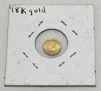 (2) 1865 18k Gold Mexico Coin (Carded)