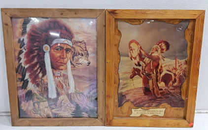 (2) Framed Native American Prints w/ Inspirational Quote [5000]