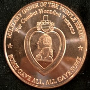 1 oz. .999 Copper Purple Heart Coin