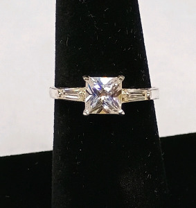 Princess Cut CZ Diamond Ring (size 6.5)