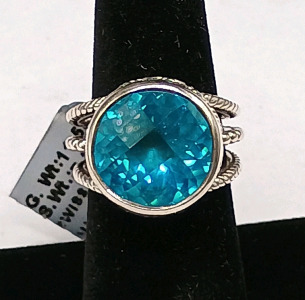 Swiss Blue Quartz Woman's Ring