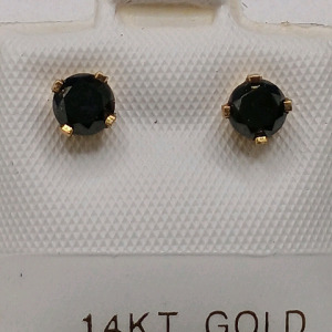 14K Black Diamond Stud Earrings