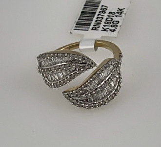 14k. Yellow Gold 4.80ct. Diamond Ring Size 6-1/2 W/ IAS. C.O.A. (Value $4,280.00)