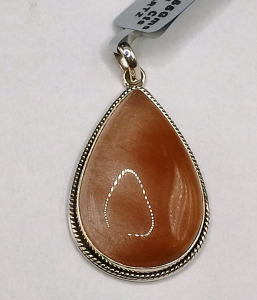 Rutile Quartz Drop Pendent