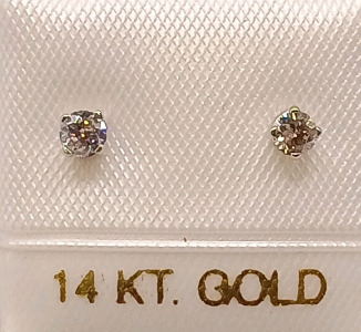 14K Natural Pink Diamond Stud Earrings (0.18ct)