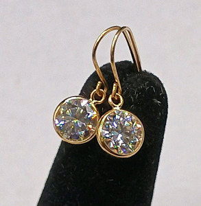 10K Gold Moissanite Earrings (1.5ct TW)