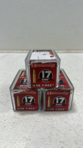 (3) Boxes of Hornady 17 HMR Ammo - 70 Rounds 17 Gr. V-MAX