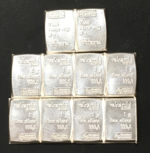 (6) .999 1g Fine Silver Bars