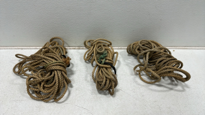 (3) Bundles of Various Length Rope