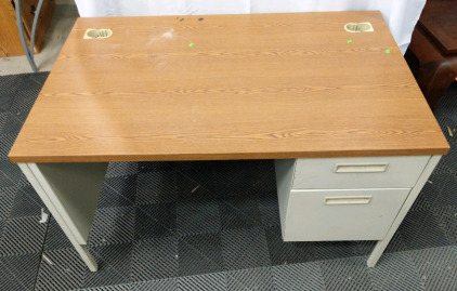 (1) Hon Office Desk w/ 2 Drawers - 48"x30"x29⅜"