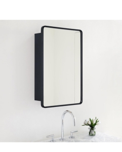 Tehome Surface Mount Farmhouse Medicine Cabinet Black 16x24"