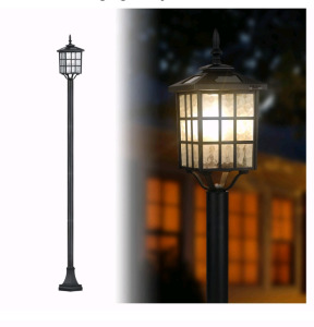 (1) Kemeco Solar Lamp Post Light, ST4324SS4 Outdoor Waterproof LED, Solar Powered For Pathway Garden Driveway Landscape Backyard, 76" Tall<br/>