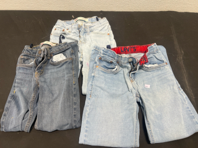 (3) Levis Brand Kids Denim Jeans- Good Condition