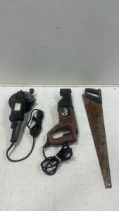 Skil Variable Speed Reciprocating Saw, CS650 Electrinc Handheld Grinder, 26&rdquo; Hand Saw