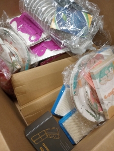 Party plates napkins kit, Birthday Wall hanger,Heatless curling bands