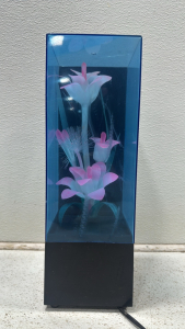 Pink Faux Flower Display with Multi-Color Fiber Optic Lights
