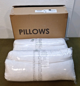 (2) puredown&reg; Goose Feathers & Down Pillows W/Diamond Quilting & 100% Cotton Cover, Queen Size