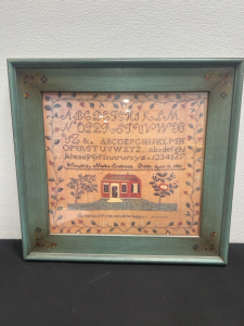 (1) Framed 26x25 Needlepoint Print From The 1800s