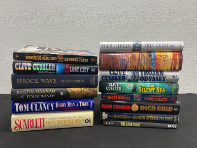 Assorted Books- Great Condition- Clive Cussler, Kristin Hannah, Tom Clancy, And More!