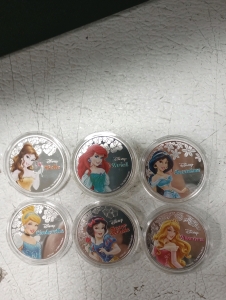 2020 Disney Princess Silver Plated Collector Coins (6)