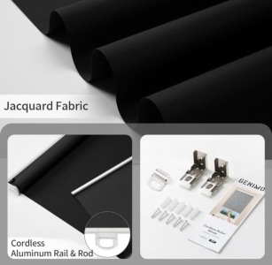 Genimo Blackout Roller Shades Black 54x72 White 52x72