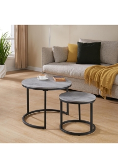 Grey Nesting Coffee Tables Set 23" and 15"