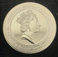 2oz .999 Fine Silver Queen Elizabeth Coin- Authenticated