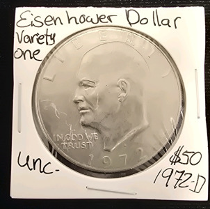 Eisenhower Dollar Variety One 1972-D