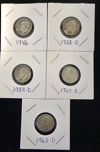 (5) Silver Dimes