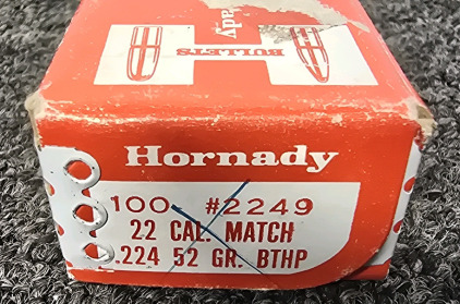 Hornady .22Cal .224 52gr Bullets