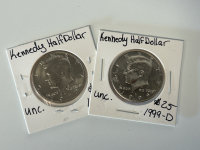 (2) Kennedy Half Dollars: 1972 and 1999-D